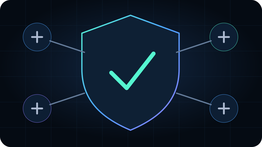 Cybersecurity shield protecting a connected business network